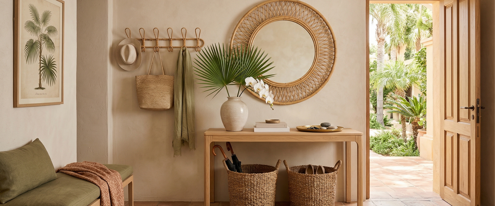 Cómo decorar un recibidor tropical elegante y funcional