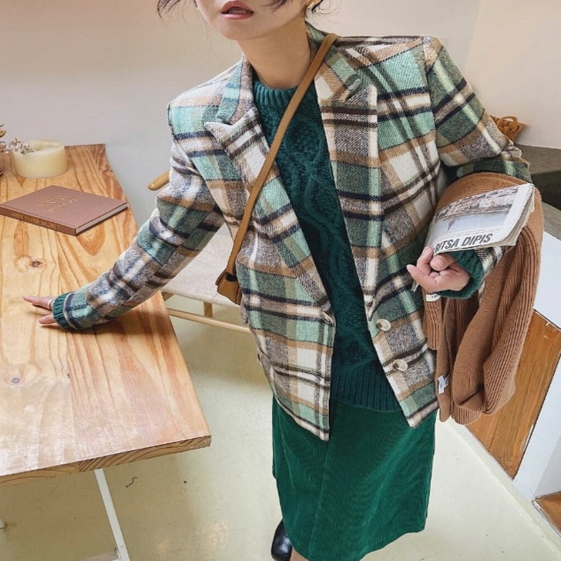 Abrigo mujer cuadros