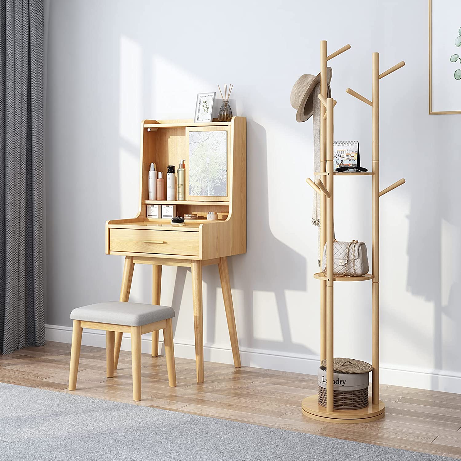 Ropa Percheros De Madera Modernos Perchero De Pie De Madera Maciza